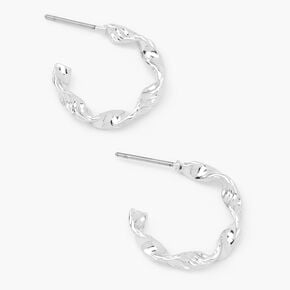 Silver 20MM Twisted Hoop Earrings,