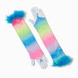 Feather-Trim Rainbow Arm Warmers,