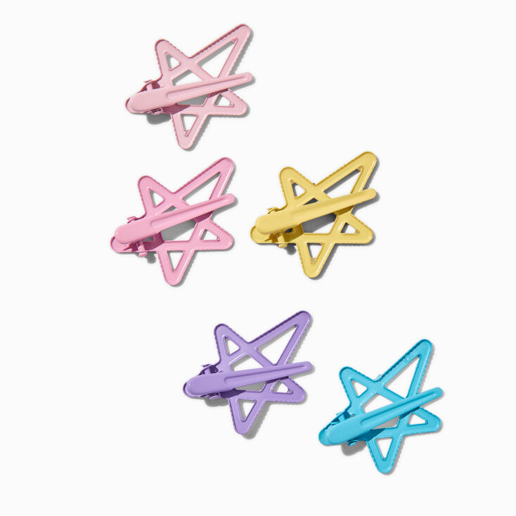 Barrettes clic clac &eacute;toile pastel - Lot de 5,
