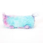 Trousse &agrave; crayons licorne en peluche tie dye pastel,