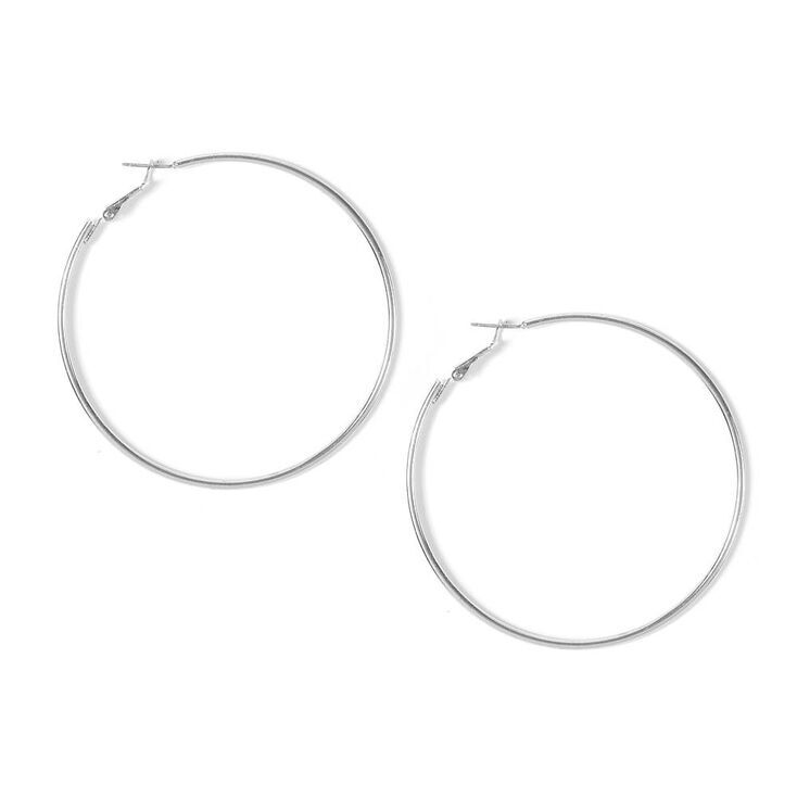Silver 60MM Hoop Earrings,