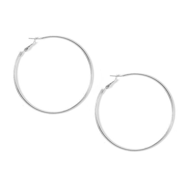 Silver-tone 60mm Hoop Earrings,