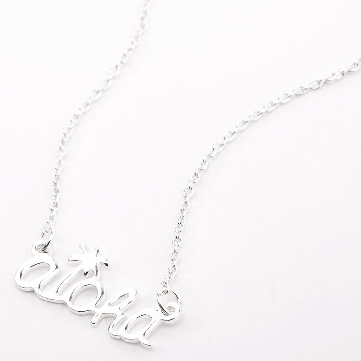 Silver Aloha Pendant Necklace,