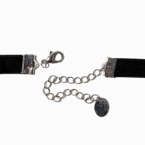 Black Crystal Swag Velvet Choker Necklace,