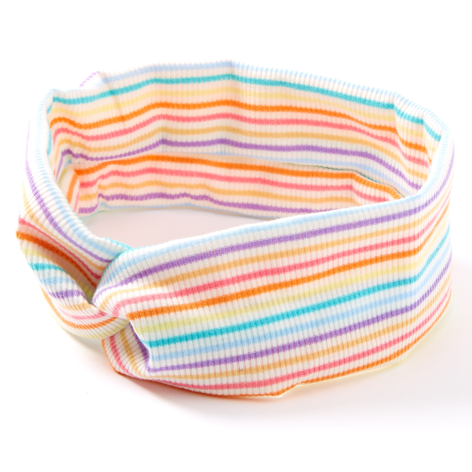 Rainbow Striped Twisted Headwrap,