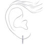 Sterling Silver Ice Stone Half Hoop Earrings - Blue,