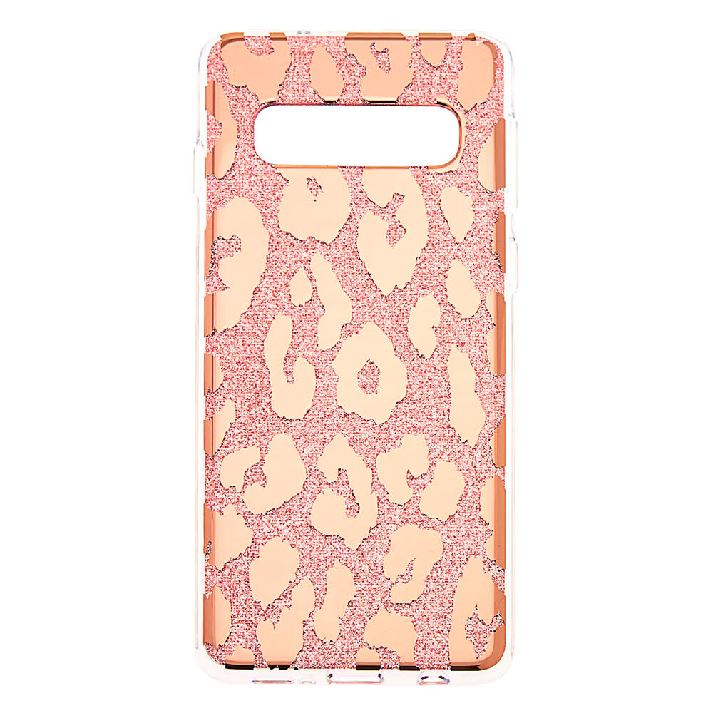 Glitter Leopard Print Phone Case - Fits Samsung Galaxy S10,