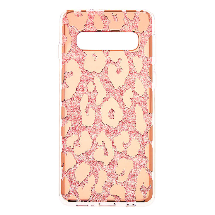 Glitter Leopard Print Phone Case - Fits Samsung Galaxy S10,
