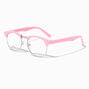 Claire&#39;s Club Solar Blue Light Reducing Round Clear Lens Pink Frames,