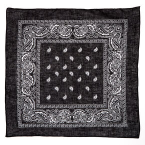 Paisley Bandana Headwrap - Black,