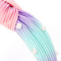 Claire&#39;s Club Pearl Pleated Pastel Rainbow Knotted Headband,