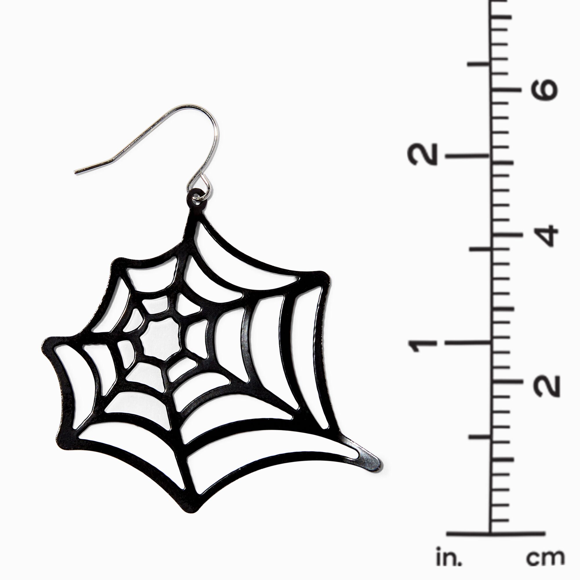 Black Spiderweb Drop Earrings,