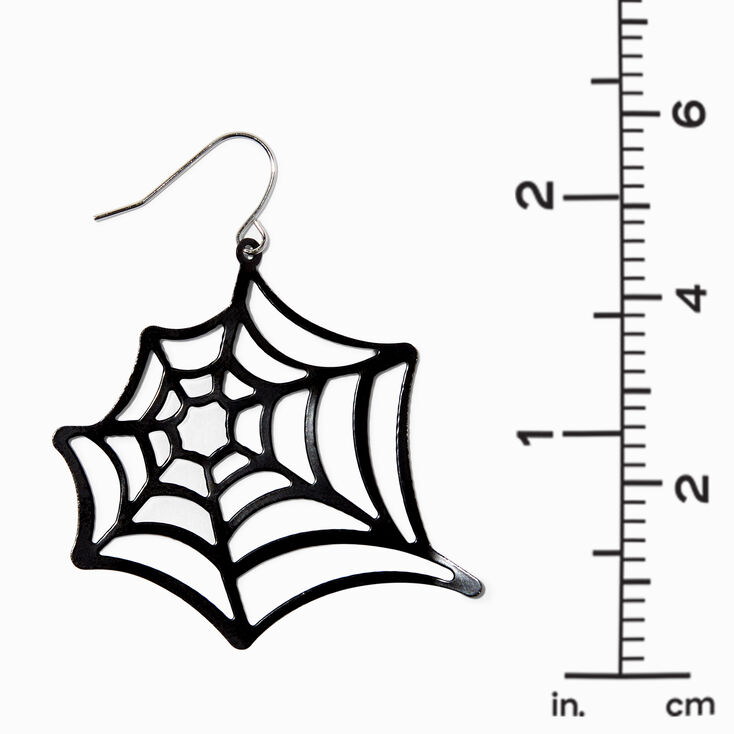 Black Spiderweb Drop Earrings,