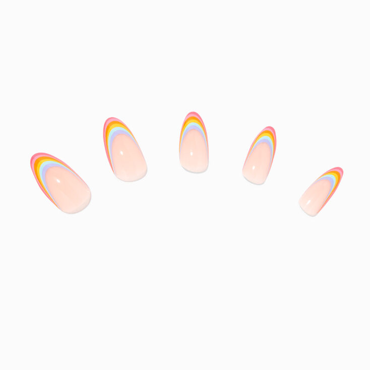 Rainbow Tip Stiletto Vegan Faux Nail Set - 24 Pack,
