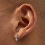 Cr&eacute;oles &agrave; charni&egrave;re 8&nbsp;mm et c&oelig;urs, clou rond 2&nbsp;mm en zircon cubique couleur argent&eacute;e C&nbsp;LUXE by Claire&rsquo;s - Lot de 3,