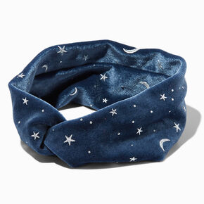 Blue Velvet Celestial Twisted Headwrap,