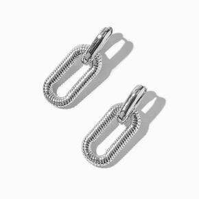 Silver-tone Chain Link Drop Earrings,