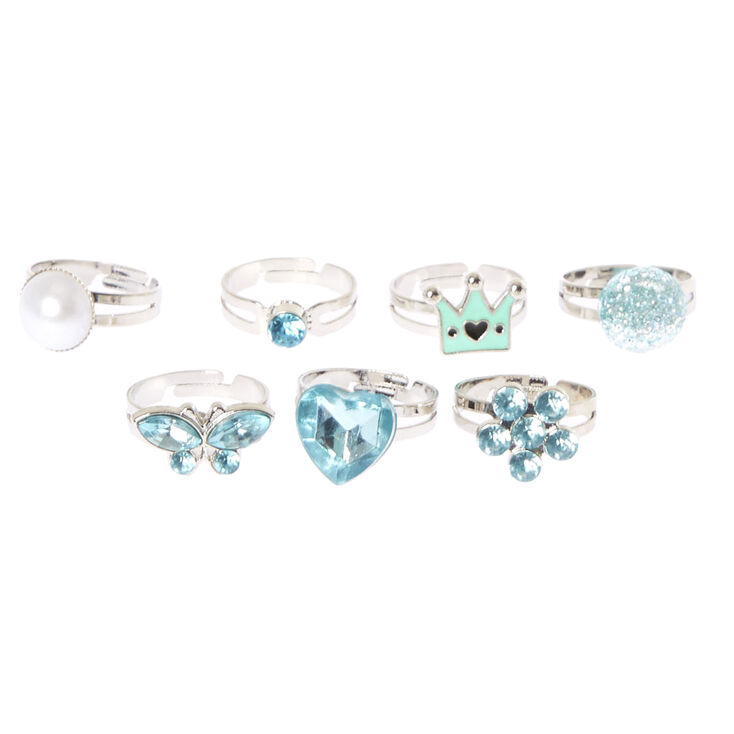 Claire&#39;s Club Ring Set - Mint, 7 Pack,