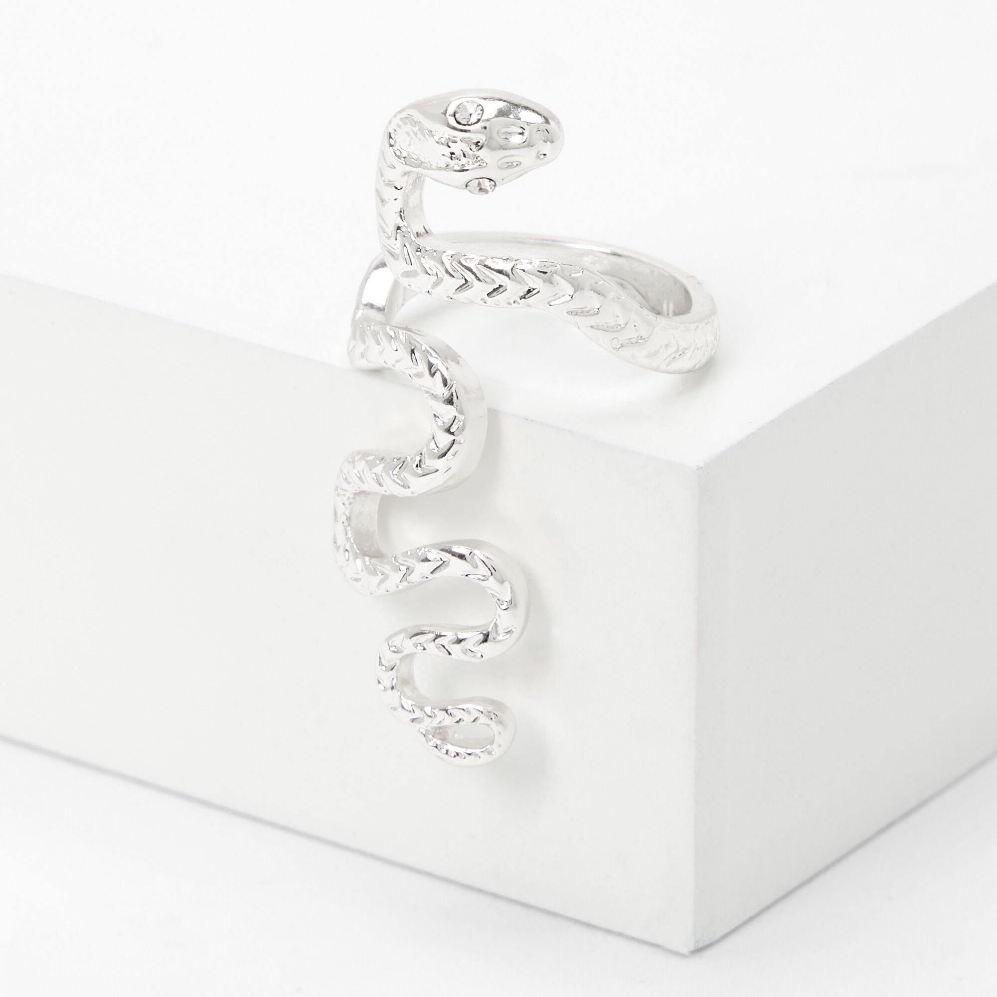 View Claires Snake Statement Ring Silver information