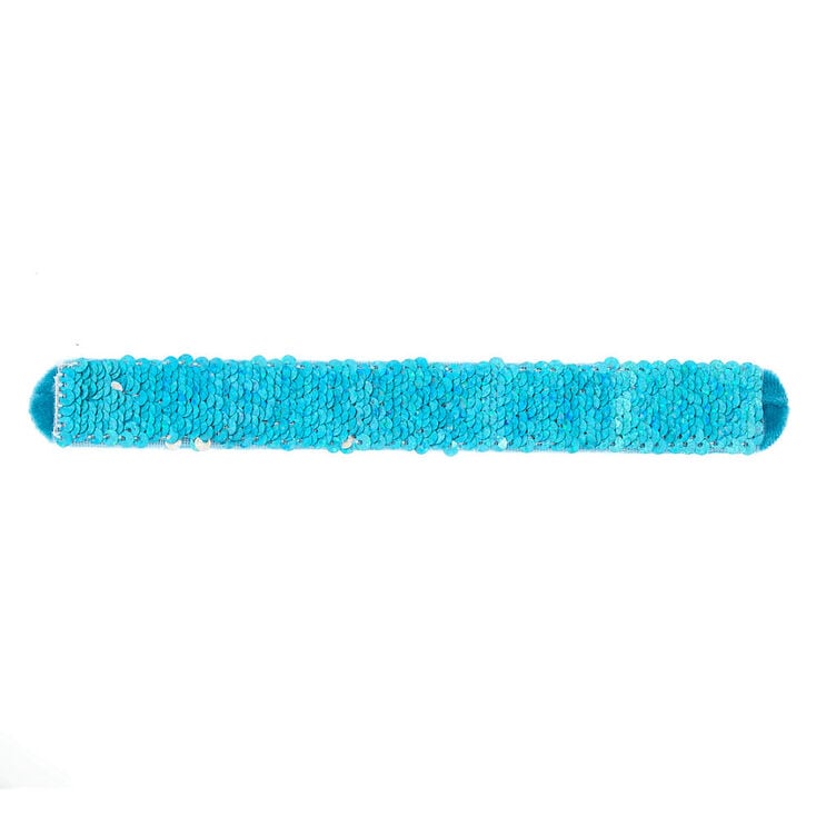 Reversible Sequin Slap Bracelet - Blue | Claire's