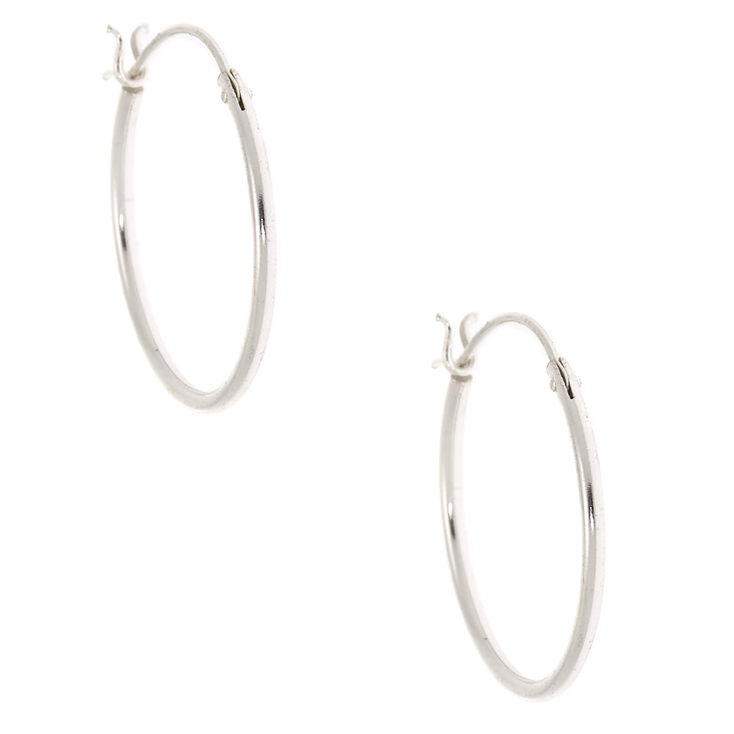 Sterling Silver 20MM Hinge Hoop Earrings,