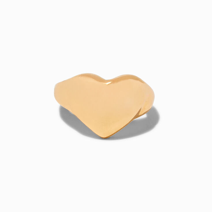 Manchette d&#39;oreille c&oelig;ur bomb&eacute; couleur dor&eacute;e,