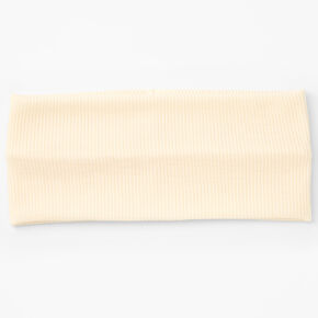 Flat Ribbed Headwrap - Ivory,