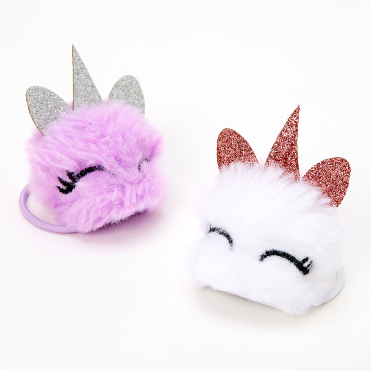 Claire&#39;s Club Unicorn Pom Hair Ties - 2 Pack,