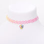 Pastel Rainbow Horse Heart Tattoo Choker Necklace,