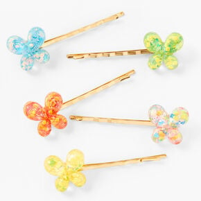 Gold Pastel Butterfly Hair Pins - 5 Pack,