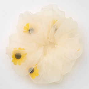 Giant Sheer Sunflower Hair Scrunchie,
