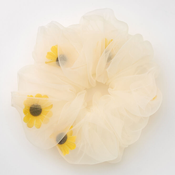 Giant Sheer Sunflower Hair Scrunchie,