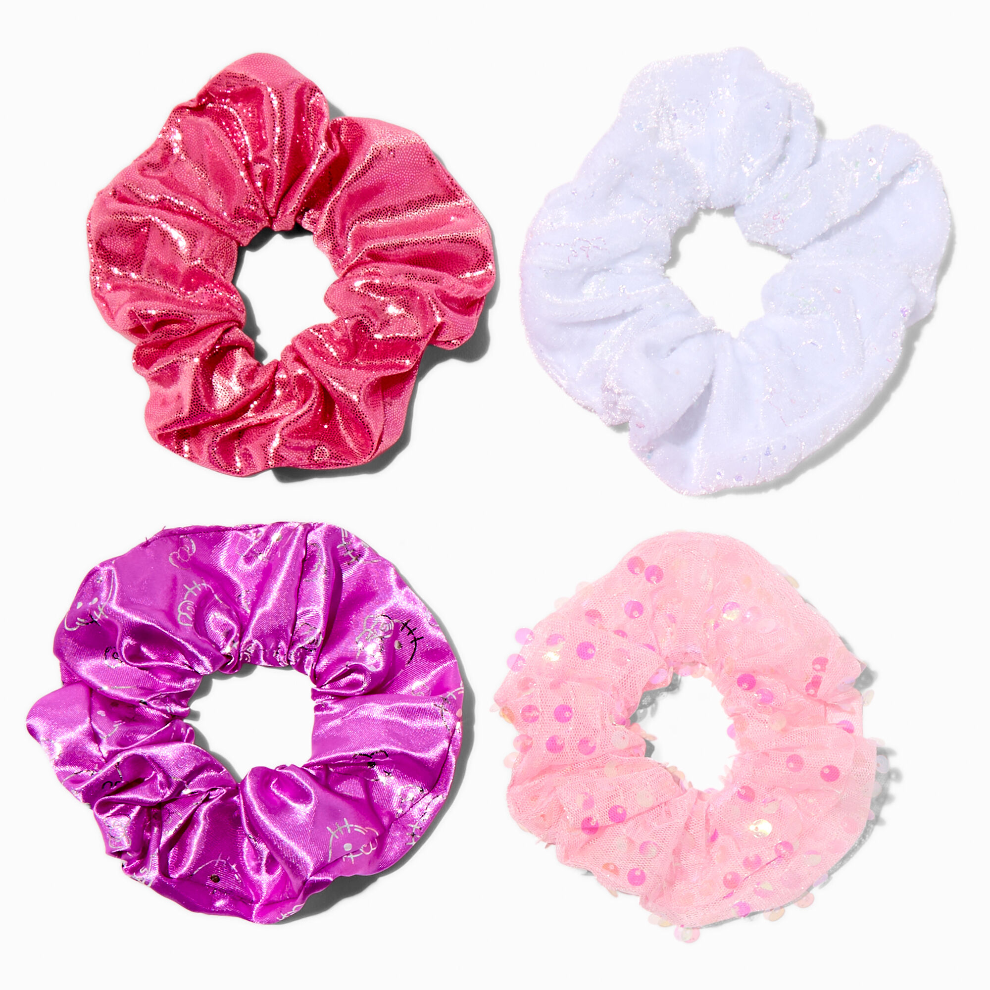 Hello Kitty® 50th Anniversary Claire's Exclusive Hair Scrunchies - 4 Pack,