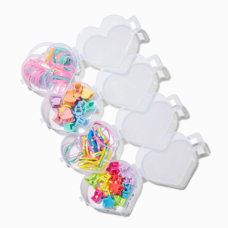Claire&#39;s Club Heart Hair Ties &amp; Mini Claws Set,