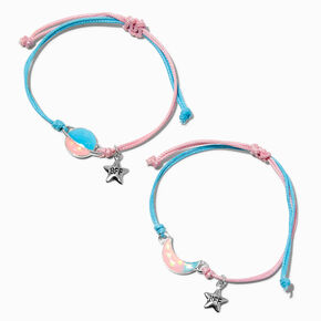 Best Friends Glow in the Dark Planet &amp; Moon Adjustable Bracelets - 2 Pack,