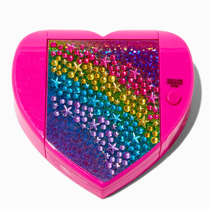 Claire&#39;s Club Rainbow Star Bling Heart Mechanical Lip Gloss Set,