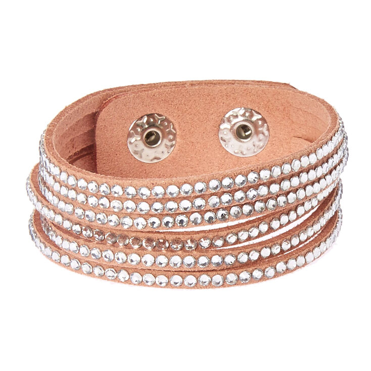 Studded Layered Wrap Bracelet - Pink,