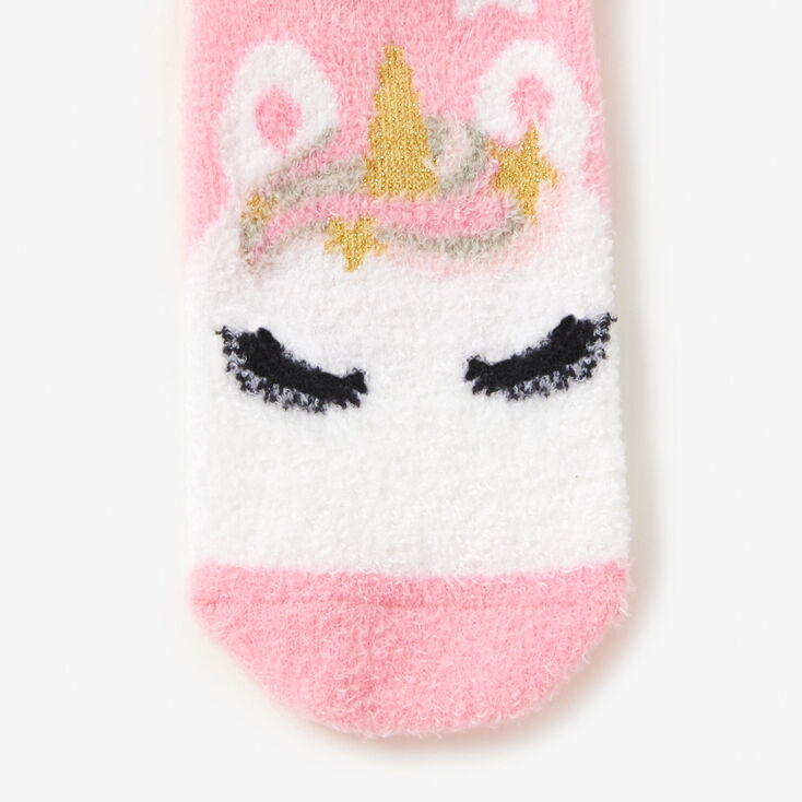 Cozy Unicorn Star Pink Crew Socks,