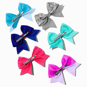 Claire&#39;s Club Quirky Jewel Tone Hair Bow Clips - 6 Pack,