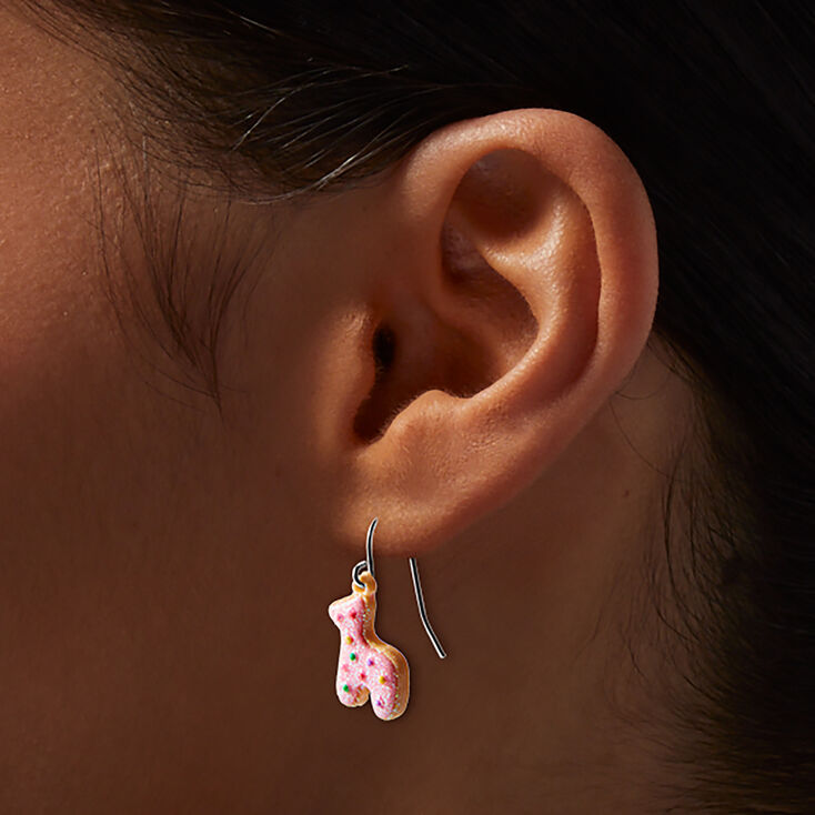 Frosted Animal Cookie Drop Earrings - 3 Pack,