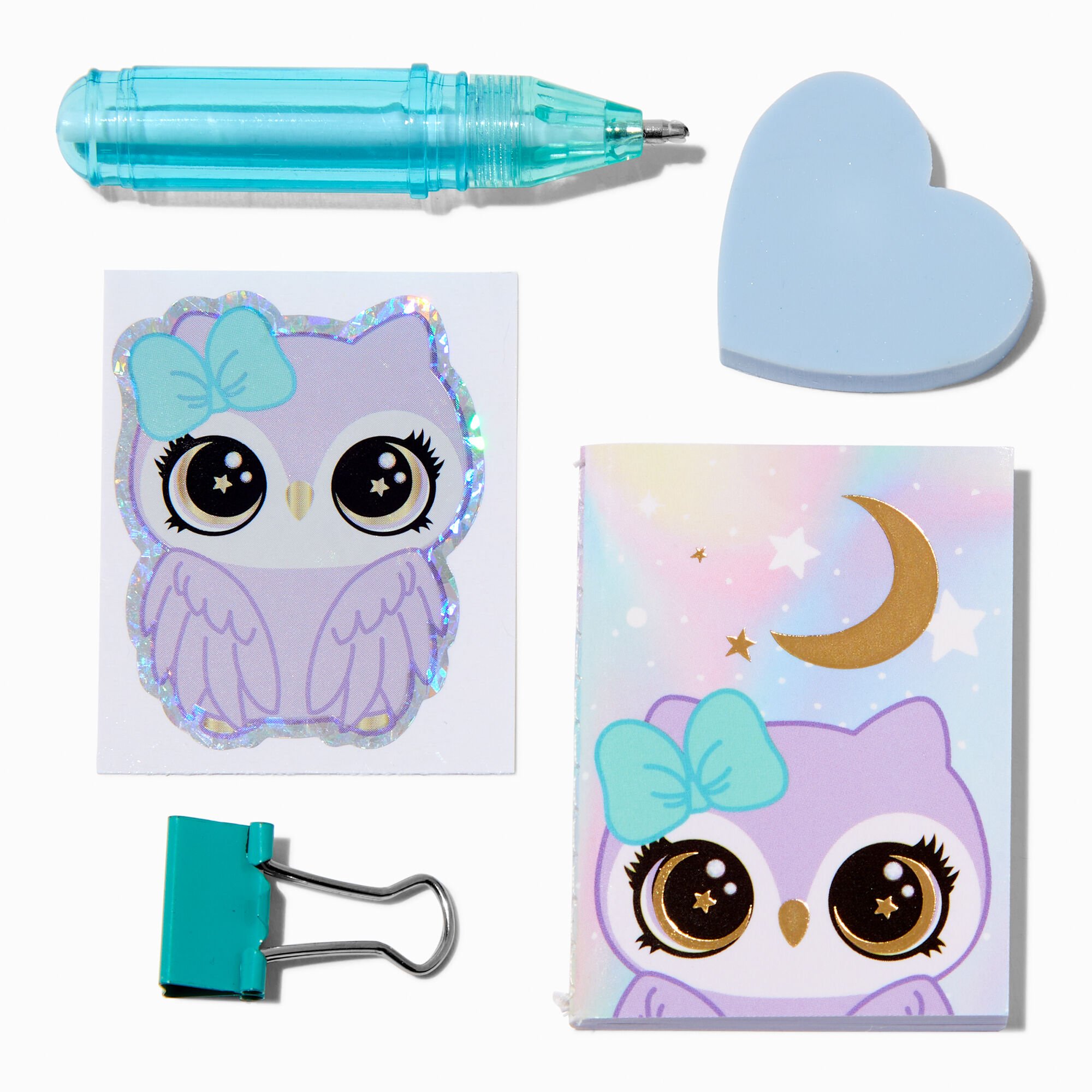 Lavender Owl Mini Foil Stationery Set,