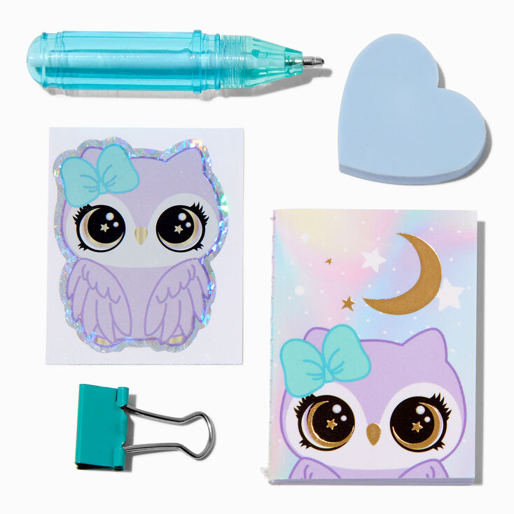 Lavender Owl Mini Foil Stationery Set,