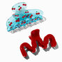 Cherry Print &amp; Red Squiggle Hair Claws - 2 Pack,