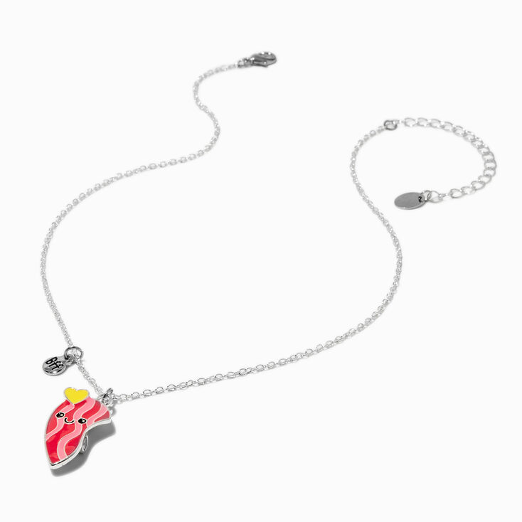 Best Friends Bacon &amp; Egg Split Heart Pendant Necklaces - 2 Pack,