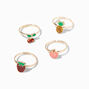 Gold Fruit Adjustable Rings - 4 Pack,