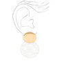 Gold 1.5&quot; Filigree Drop Earrings - White,