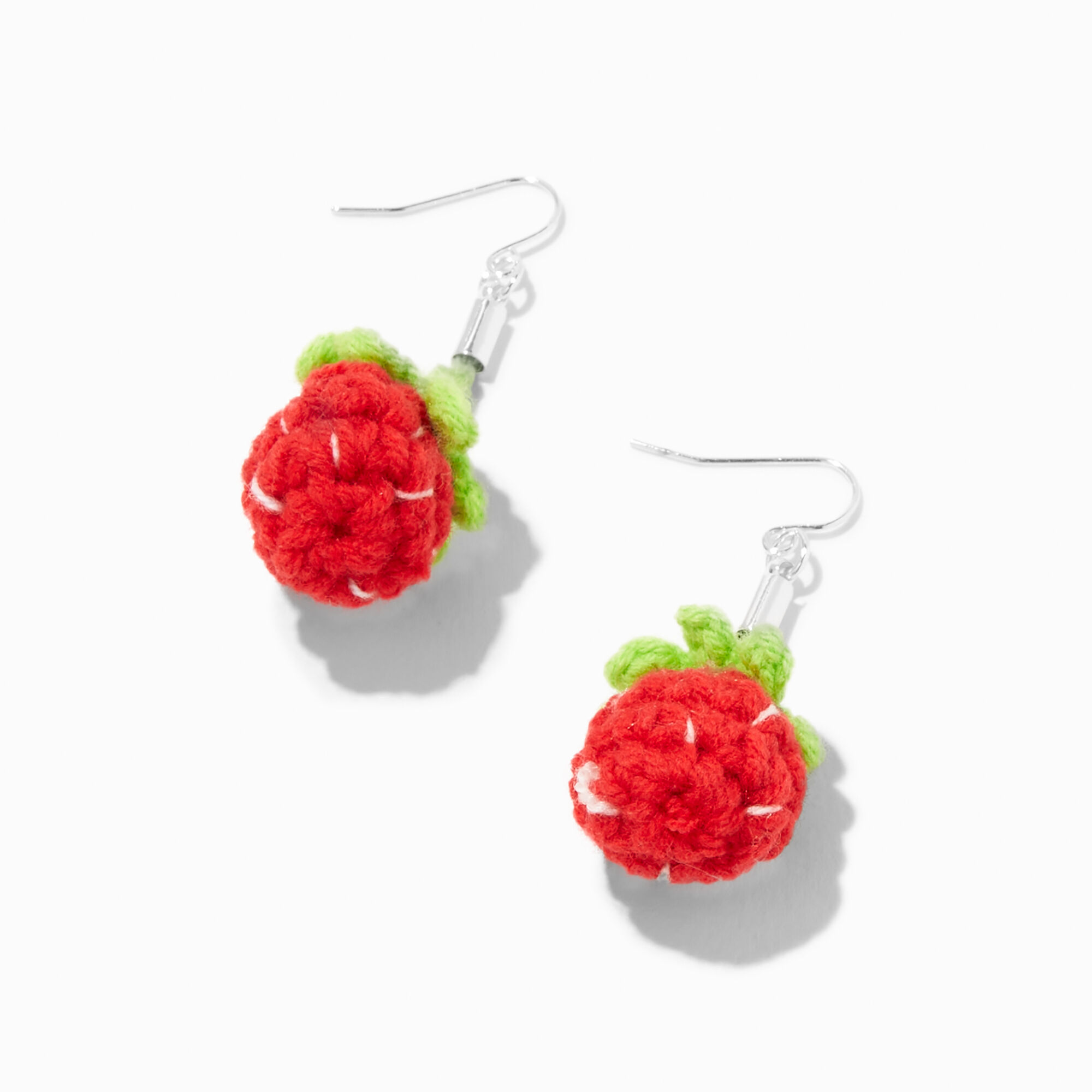 View Claires Crocheted Strawberry 05 Drop Earrings Silver information