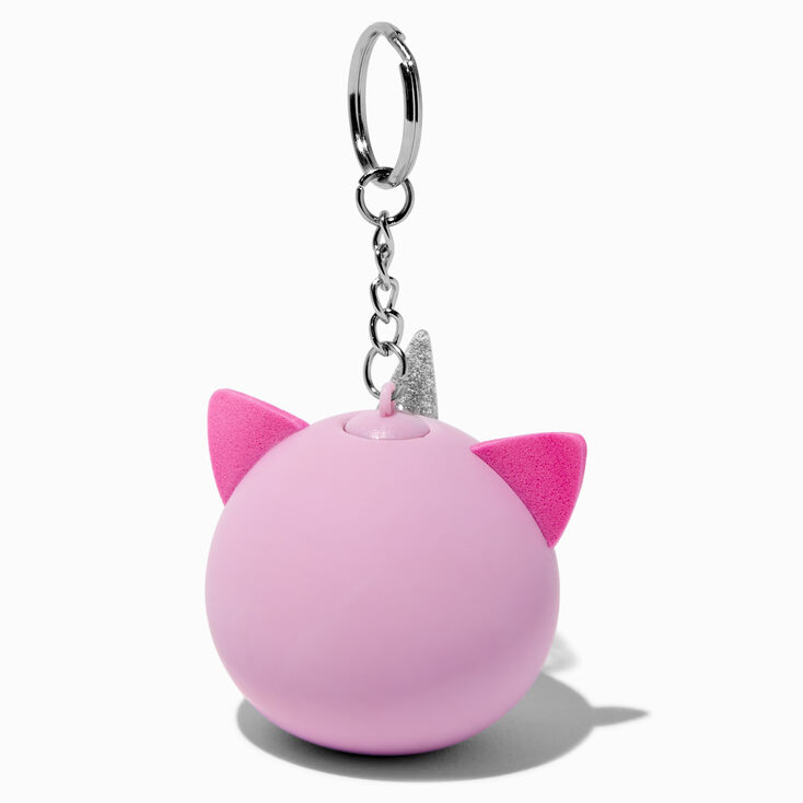 Porte-cl&eacute;s balle anti-stress licorne lilas,