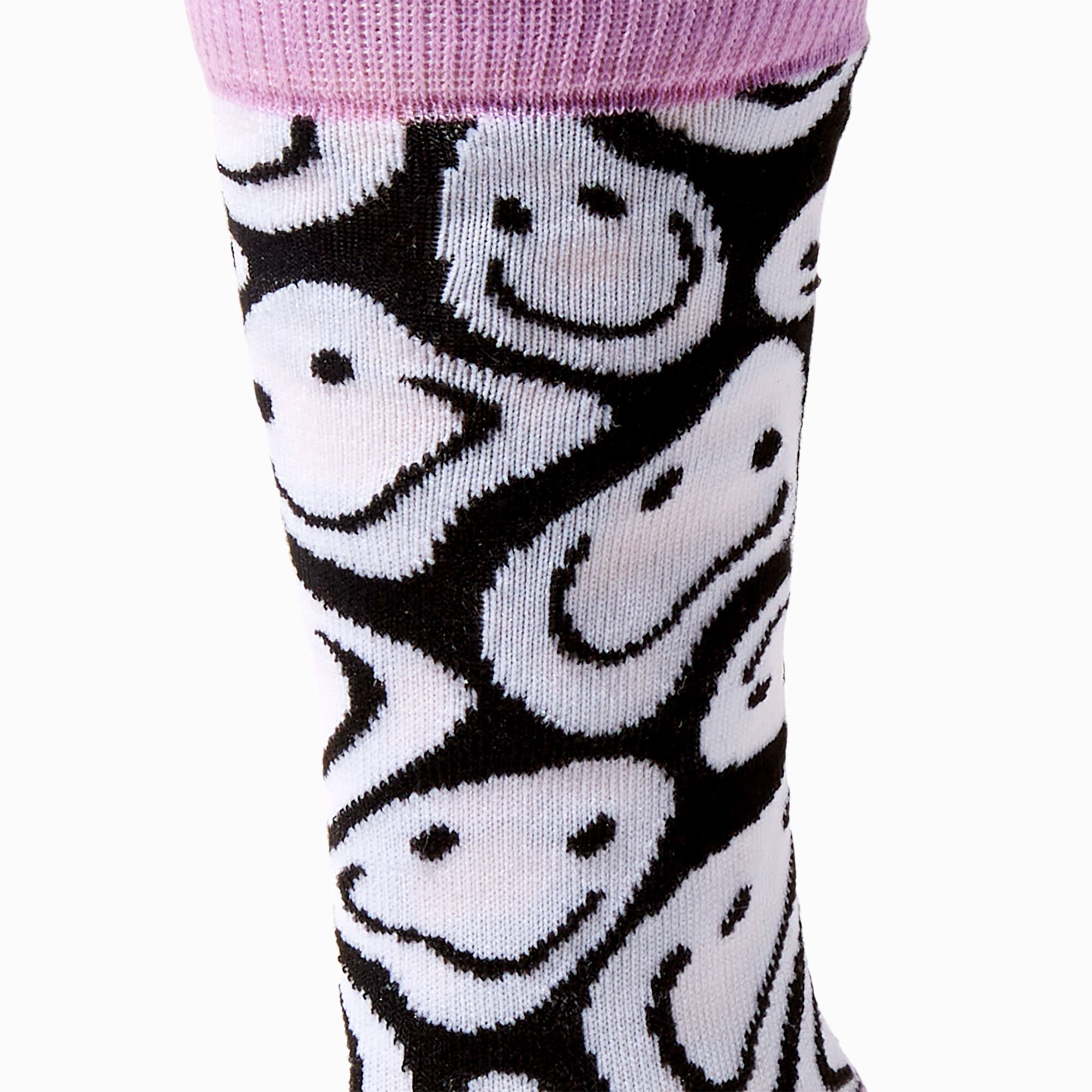 Wavy Happy Face Crew Socks,
