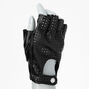 Black Faux Leather Fingerless Gloves,